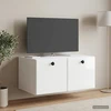 TV staliukas Sieninė TV spintelė 59,5 x 41 x 30 cm Itin blizgi balta
