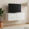 TV staliukas Sieninė TV spintelė 78,5 x 31 cm Balta Apdirbta mediena