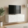 TV staliukas Sieninė TV spintelė 78,5 x 31 cm Itin blizgi balta