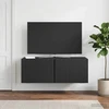 TV staliukas Sieninė TV spintelė 78,5 x 31 x 30 cm Juoda Apdirbta mediena