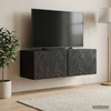 TV staliukas Sieninė TV spintelė 78,5 x 41 x 30 cm Juoda Apdirbta mediena