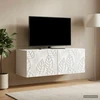 TV staliukas Sieninė TV spintelė 98 x 31 cm Balta Apdirbta mediena