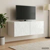 TV staliukas Sieninė TV spintelė 98 x 31 cm Itin blizgi balta