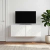 TV staliukas Sieninė TV spintelė 98 x 31 cm Itin blizgi balta
