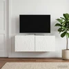 TV staliukas Sieninė TV spintelė 98 x 41 x 30 cm Itin blizgi balta