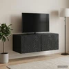 TV staliukas Sieninė TV spintelė 98 x 41 x 30 cm Juoda Apdirbta mediena