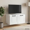 TV staliukas Sieninė TV spintelė Itin blizgi balta 59,5 x 41 x 30 cm