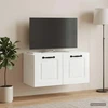 TV staliukas Sieninė TV spintelė Itin blizgi balta 59,5 x 31 x 30 cm