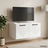 TV staliukas Sieninė TV spintelė Itin blizgi balta 59,5 x 41 x 30 cm
