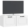 TV staliukas Sieninė TV spintelė Itin blizgi balta 78,5 x 31 x 30 cm