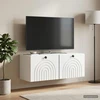TV staliukas Sieninė TV spintelė Itin blizgi balta 78,5 x 31 x 30 cm