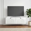 TV staliukas Sieninė TV spintelė Itin blizgi balta 98 x 31 x 30 cm