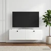 TV staliukas Sieninė TV spintelė Itin blizgi balta 98 x 41 x 30 cm