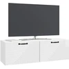 TV staliukas Sieninė TV spintelė Itin blizgi balta 98 x 31 x 30 cm