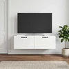 TV staliukas Sieninė TV spintelė Itin blizgi balta 98 x 31 x 30 cm