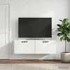 TV staliukas Sieninė TV spintelė Itin blizgi balta 98 x 31 x 30 cm