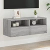 TV staliukas Sieninė TV spintelė, pilka ąžuolo, 80x30x30cm, apdirbta mediena