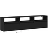 TV staliukas Sieninė TV spintelė su LED, juoda, 180x31x45 cm