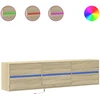 TV staliukas Sieninė TV spintelė su LED lemputėmis, ąžuolo, 180x31x45cm
