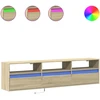 TV staliukas Sieninė TV spintelė su LED lemputėmis, ąžuolo, 180x31x45cm