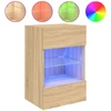 TV staliukas Sieninė TV spintelė su LED lemputėmis, ąžuolo, 40x30x60,5cm