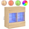 TV staliukas Sieninė TV spintelė su LED lemputėmis, ąžuolo, 58,5x30x60,5cm