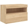TV staliukas Sieninė TV spintelė su LED lemputėmis, ąžuolo, 60x30x40cm