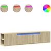 TV staliukas Sieninė TV spintelė su LED lemputėmis, ąžuolo, 180x31x39,5cm
