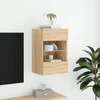 TV staliukas Sieninė TV spintelė su LED lemputėmis, ąžuolo, 40x30x60,5cm