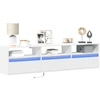 TV staliukas Sieninė TV spintelė su LED lemputėmis, balta, 180x31x45cm