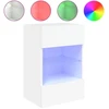 TV staliukas Sieninė TV spintelė su LED lemputėmis, balta, 40x30x60,5cm
