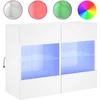 TV staliukas Sieninė TV spintelė su LED lemputėmis, balta, 78,5x30x60,5cm