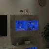 TV staliukas Sieninė TV spintelė su LED lemputėmis, betono, 78,5x30x60,5cm