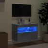 TV staliukas Sieninė TV spintelė su LED lemputėmis, betono pilka, 60x30x40cm