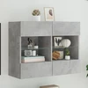 TV staliukas Sieninė TV spintelė su LED lemputėmis, betono, 78,5x30x60,5cm