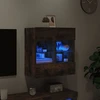 TV staliukas Sieninė TV spintelė su LED lemputėmis, dūminė, 58,5x30x60,5cm