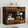 TV staliukas Sieninė TV spintelė su LED lemputėmis, dūminė, 78,5x30x60,5cm