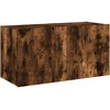TV staliukas Sieninė TV spintelė su LED lemputėmis, dūminė, 80x35x41cm