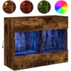 TV staliukas Sieninė TV spintelė su LED lemputėmis, dūminė, 78,5x30x60,5cm