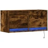 TV staliukas Sieninė TV spintelė su LED lemputėmis, dūminė, 80x31x35cm