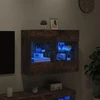 TV staliukas Sieninė TV spintelė su LED lemputėmis, dūminė, 78,5x30x60,5cm