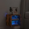 Sieninė TV spintelė su LED lemputėmis, dūminė, 30x28,5x30cm