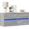 TV staliukas Sieninė TV spintelė su LED lemputėmis, pilka, 100x31x45cm