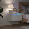 Sieninės naktinės spintelės su LED, 2vnt., baltos