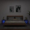 TV staliukas Sieninės naktinės spintelės su LED, 2vnt., rudos ąžuolo