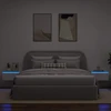 TV staliukas Sieninės naktinės spintelės su LED, 2vnt., baltos