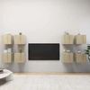 TV staliukas Sieninės televizoriaus spintelės, 8vnt., ąžuolo, 30,5x30x30cm