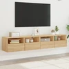 TV staliukas Sieninės TV spintelės, 2vnt., ąžuolo, 80x30x30cm, mediena