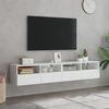 TV staliukas Sieninės TV spintelės, 2vnt., baltos, 80x30x30cm, mediena