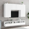TV staliukas Sieninės TV spintelės, 2vnt., baltos, 80x30x30cm, mediena